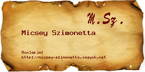 Micsey Szimonetta névjegykártya